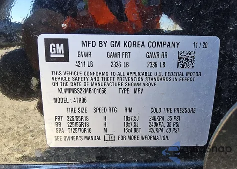 2021 Buick Encore Gx Preferred from USA, damaged, VIN KL4MMBS22MB101058